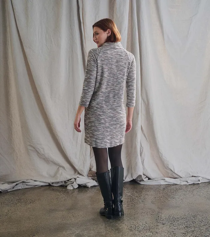 Draped Collar Dress 8211 Heather Grey Hatley