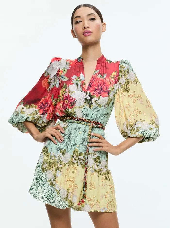 Dresses Women Alice Olivia Antonette Long Sleeve Button Front Mini Dress Oakley