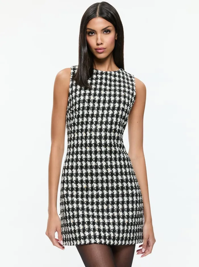 Dresses Women Alice Olivia Clyde Mini Dress Blackwhite
