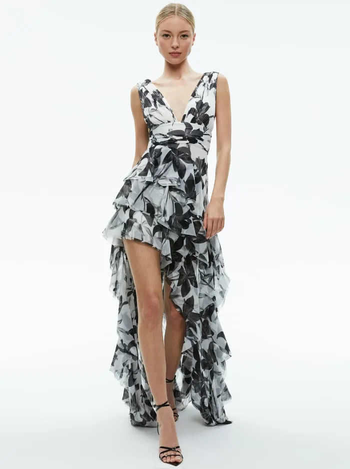 Dresses Women Alice Olivia Holly Low Neck Asymmetric Ruffled Maxi Dress Stargazer Off White Lg Dresses Women Alice Olivia Holly Low Neck Asymmetric Ruffled Maxi Dress Stargazer Off White Lg