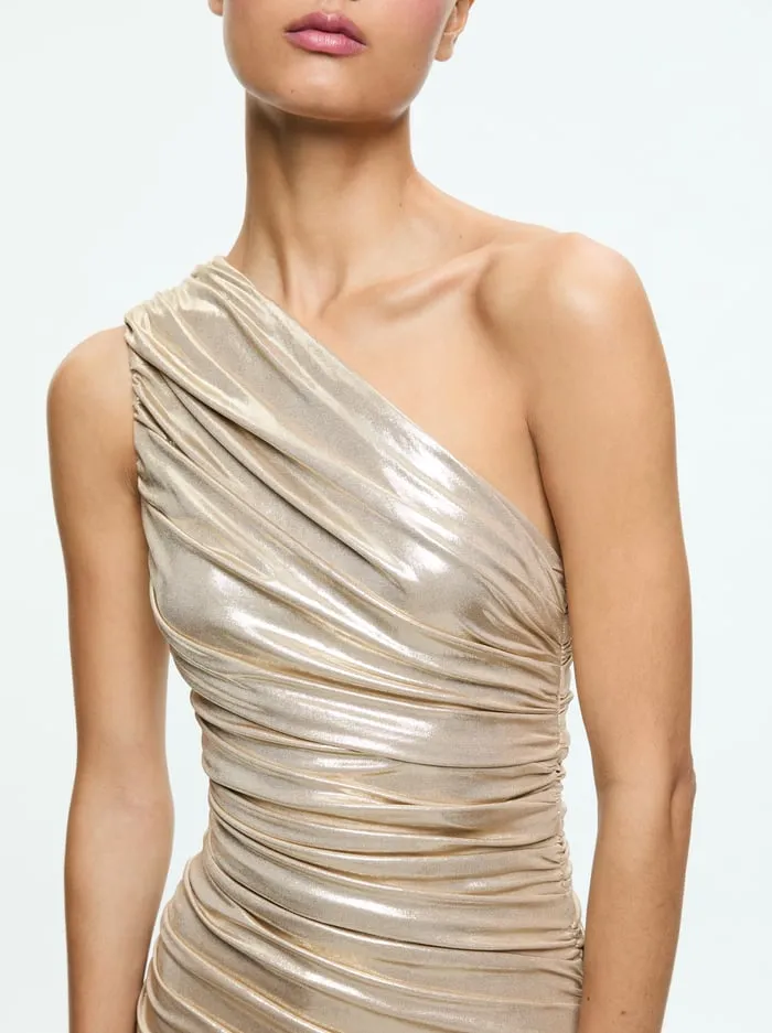 Dresses Women Alice Olivia Jeane Draped Mini Dress Gold