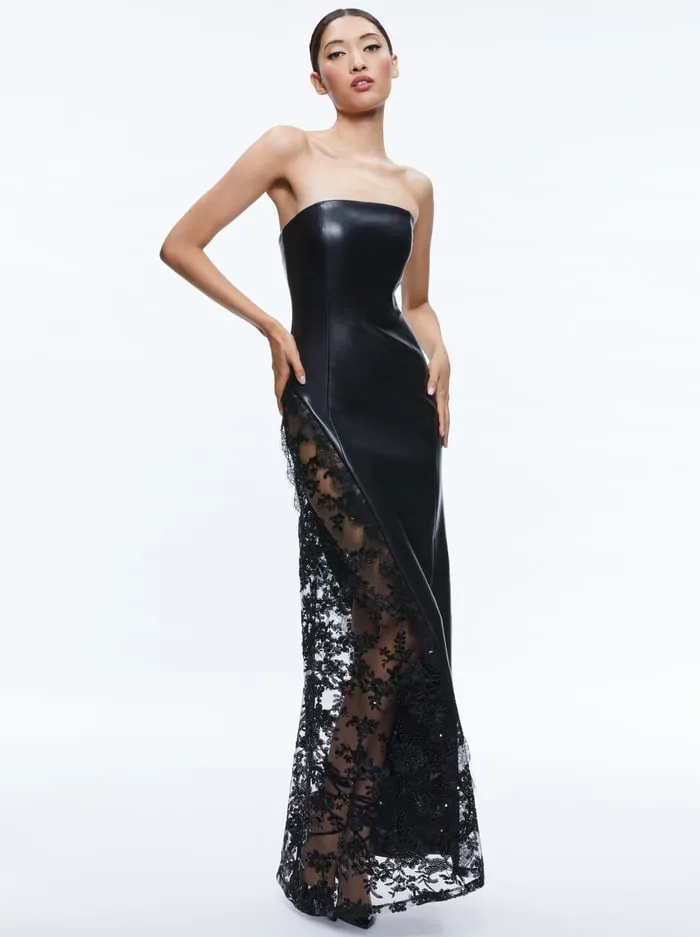 Dresses Women Alice Olivia Retha Vegan Gown Black