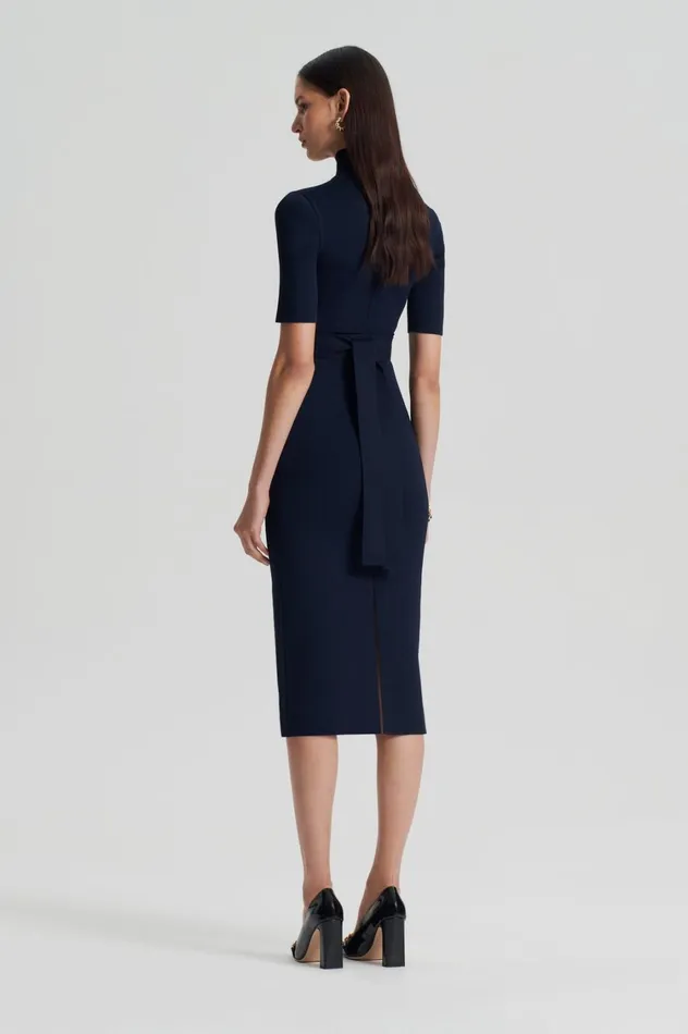 Dresses Women Scanlan Theodore CREPE KNIT SHORT SLEEVE POLO DRESS Navy Dresses Women Scanlan Theodore CREPE KNIT SHORT SLEEVE POLO DRESS Navy