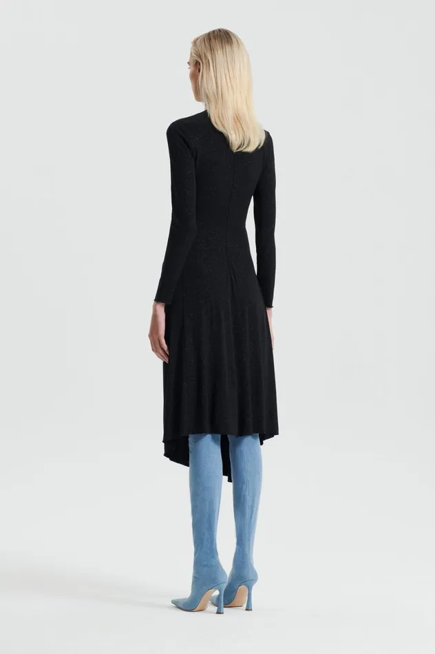 Dresses Women Scanlan Theodore TINSEL PRINT DRAPE DRESS Black
