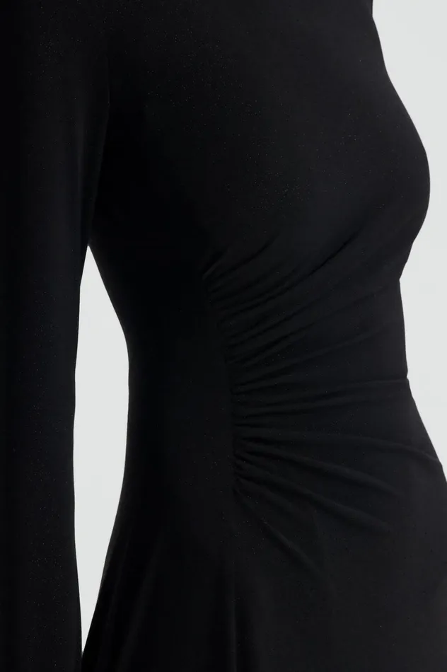 Dresses Women Scanlan Theodore TINSEL PRINT DRAPE DRESS Black