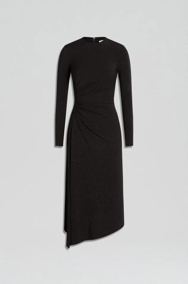 Dresses Women Scanlan Theodore TINSEL PRINT DRAPE DRESS Black