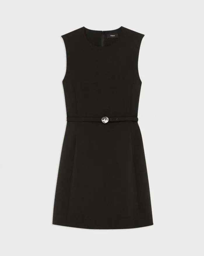Dresses Women Theory Sculpted Sleeveless Dress In Double Weave Black Dresses Women Theory Sculpted Sleeveless Dress In Double Weave Black