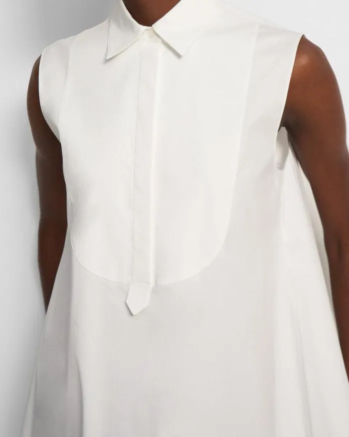 Dresses Women Theory Sleeveless Tunic Dress In Good Cotton White