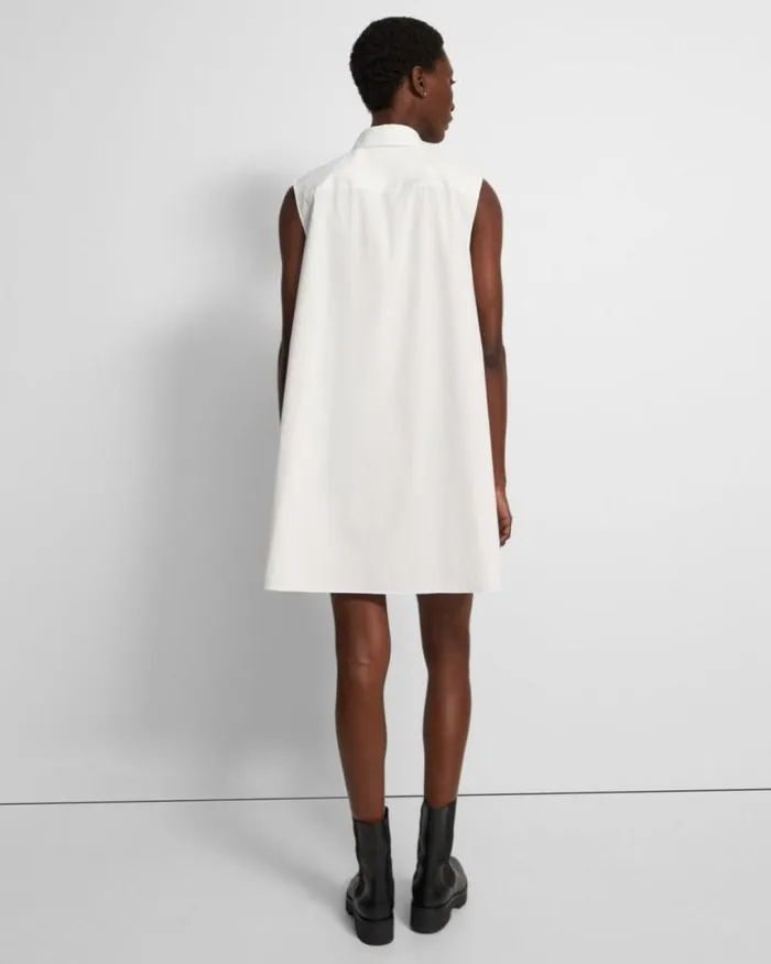 Dresses Women Theory Sleeveless Tunic Dress In Good Cotton White