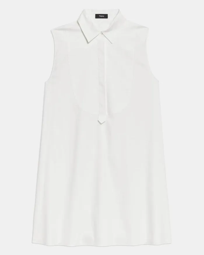 Dresses Women Theory Sleeveless Tunic Dress In Good Cotton White
