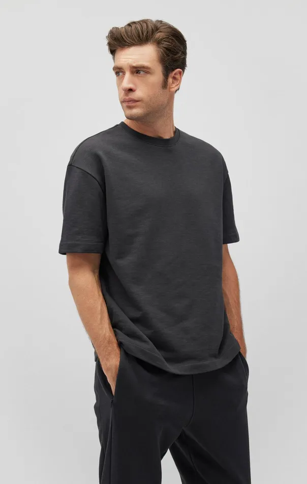 Drop Shoulder TShirt In Pirate Black Men Mavi Jeans TShirts