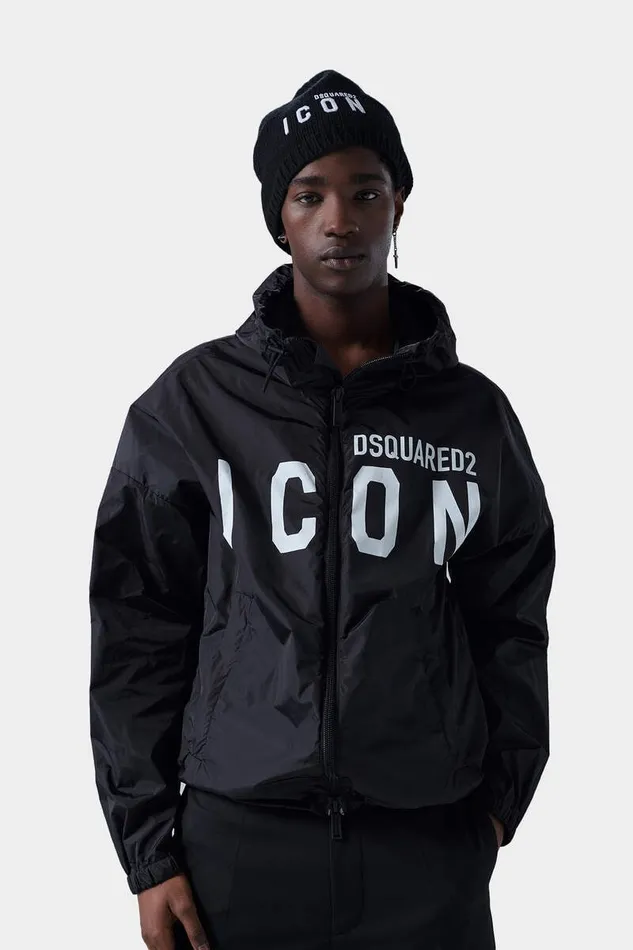 Dsquared2 Coats and Outerwear Icon Sport Windbreaker Black 8211 Men