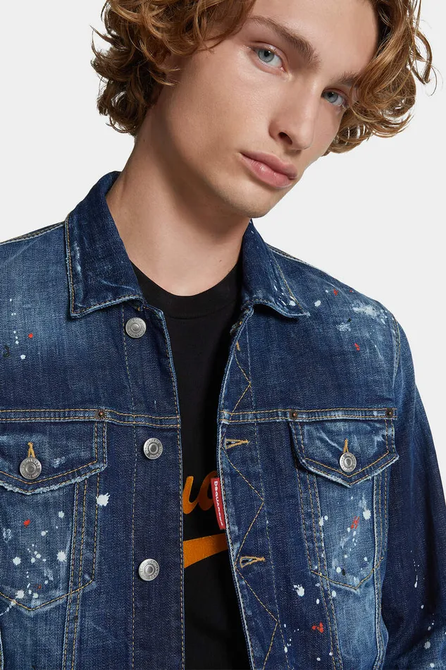 Dsquared2 Coats and Outerwear Medium Easy Wash Dan Jean Jacket Navy 8211 Men