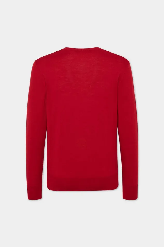 Dsquared2 Knitwear D2 Leaf Crewneck Red 8211 Men