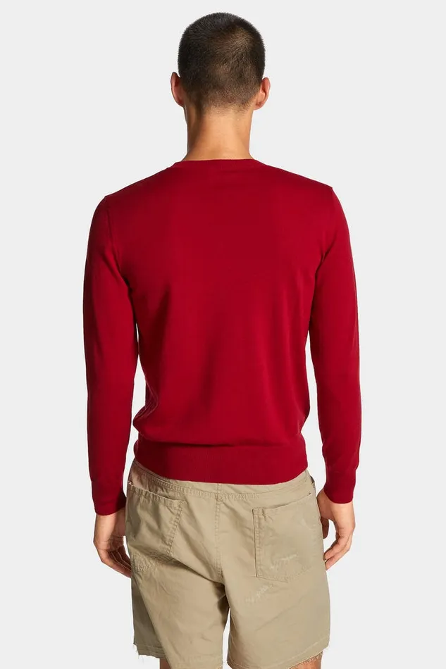 Dsquared2 Knitwear D2 Leaf Crewneck Red 8211 Men