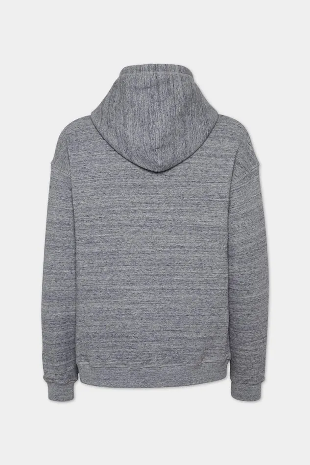 Dsquared2 Sweatshirts Wash Relax Fit Logo Hoodie Grey Melange 8211 Men