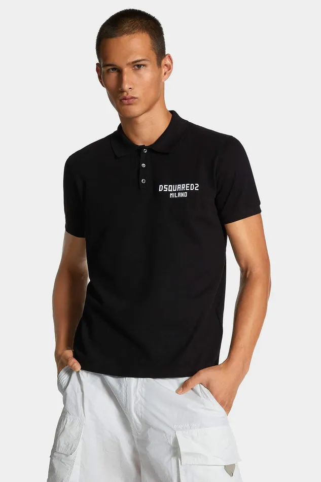 Dsquared2 TShirts and Polo Dyed Tennis Fit Milano Polo Bordeaux 8211 Men