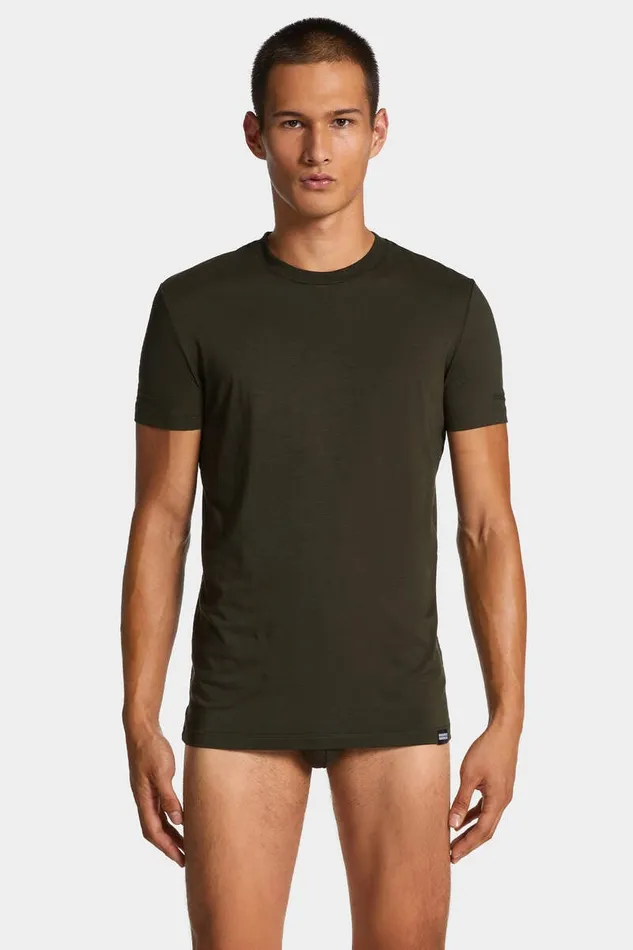 Dsquared2 Underwear Embroidered Logo TShirt Dark Green 8211 Men