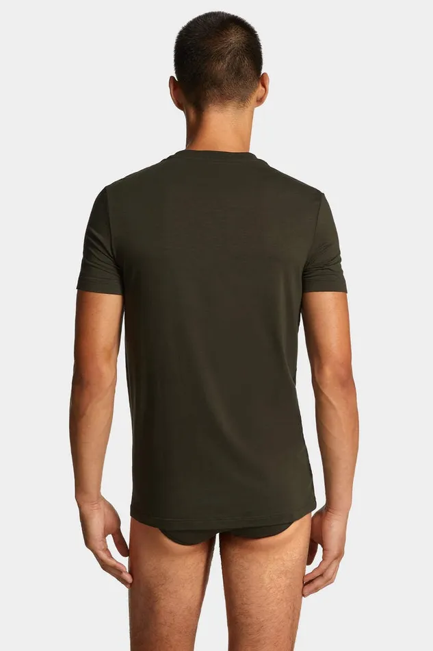 Dsquared2 Underwear Embroidered Logo TShirt Dark Green 8211 Men