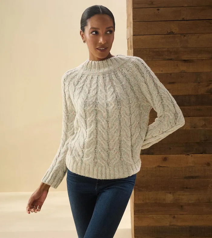 Dylan Cable Knit Sweater 8211 Clear Rainbow Hatley