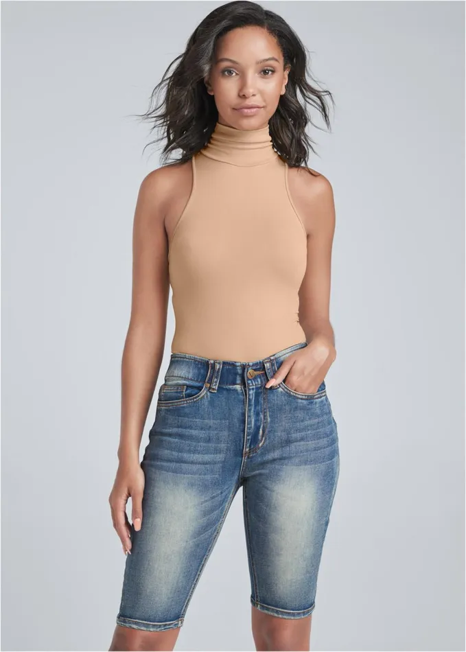 ELASTIC WASITBAND BERMUDA Medium Wash Women VENUS Shorts