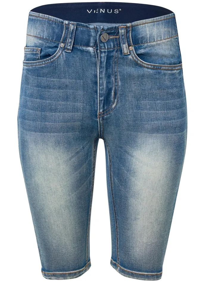 ELASTIC WASITBAND BERMUDA Medium Wash Women VENUS Shorts ELASTIC WASITBAND BERMUDA Medium Wash Women VENUS Shorts