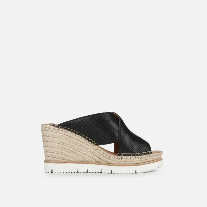 Elyssa Black Leather Wedge Sandal Black Women Kenneth Cole Gentle Souls