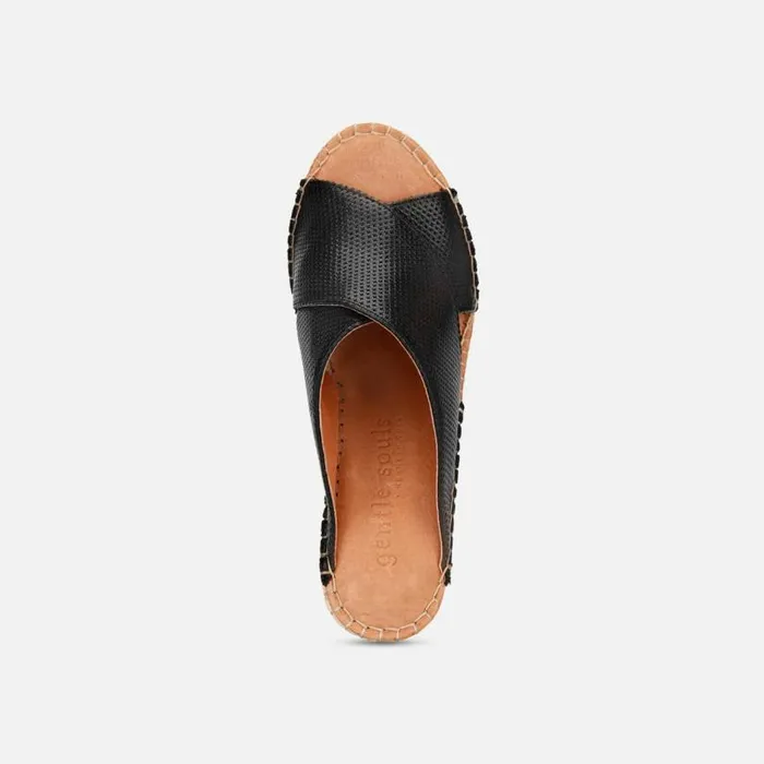 Elyssa Black Leather Wedge Sandal Black Women Kenneth Cole Gentle Souls Elyssa Black Leather Wedge Sandal Black Women Kenneth Cole Gentle Souls