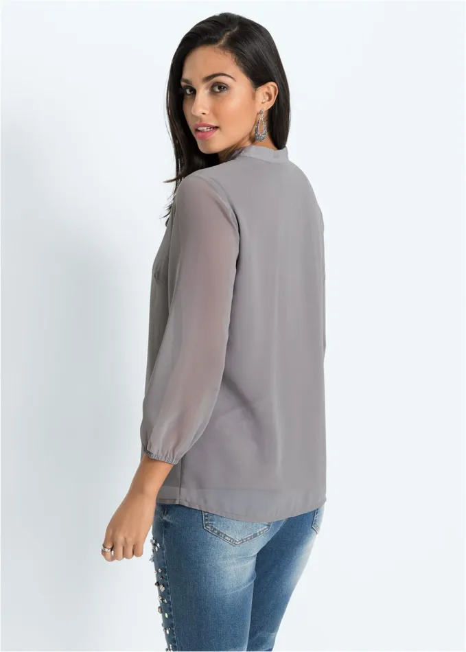 EMBELLISHED BLOUSE Grey Women VENUS Blouses