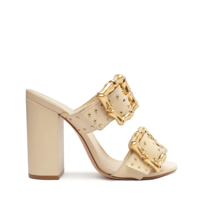 Enola Studs Leather Sandal Eggshell Women Schutz Shoes Enola