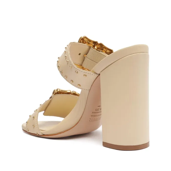 Enola Studs Leather Sandal Eggshell Women Schutz Shoes Enola