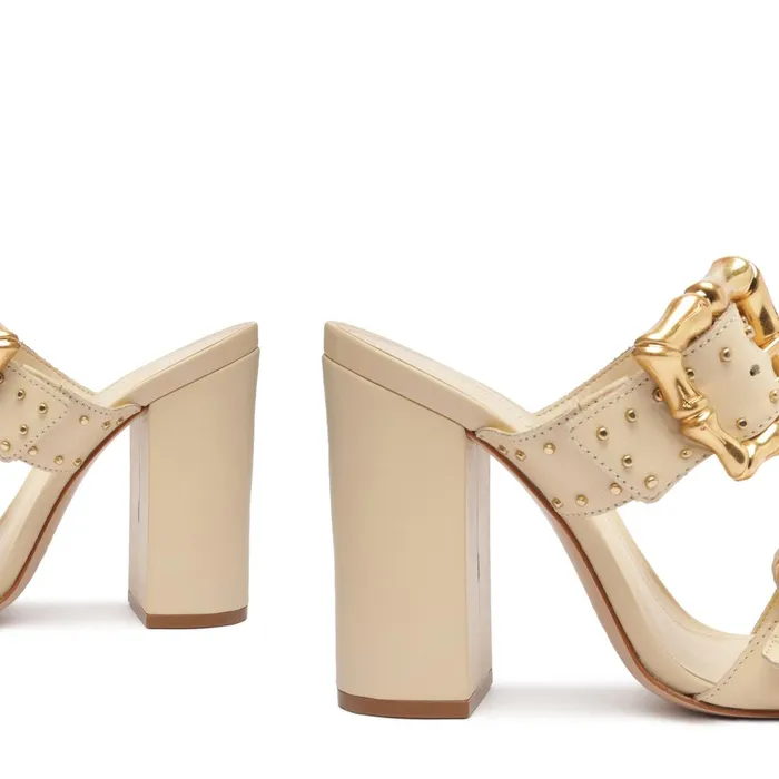 Enola Studs Leather Sandal Eggshell Women Schutz Shoes Enola