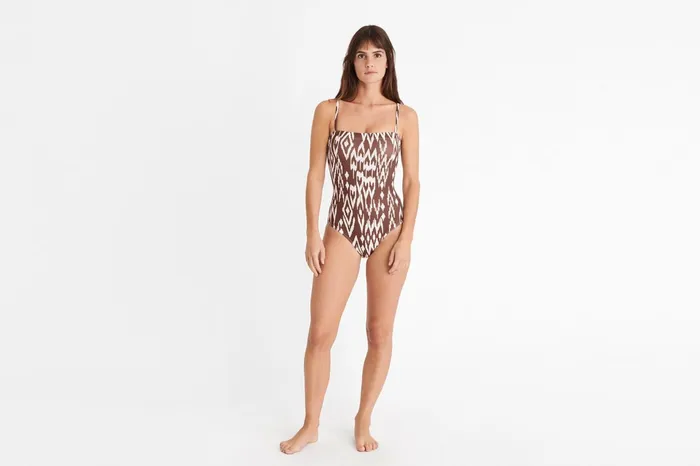 ERES Cloud Tank OnePiece Imprime Wind Coffee Women OnePiece Swimsuits