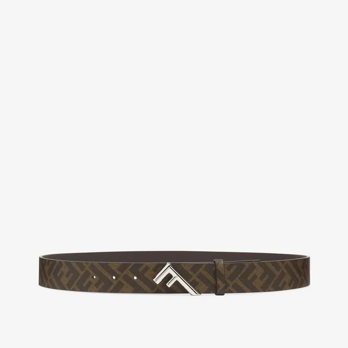 Fendi Belts Fendi Five Belt Brown FF Canvas Belt 8211 Men