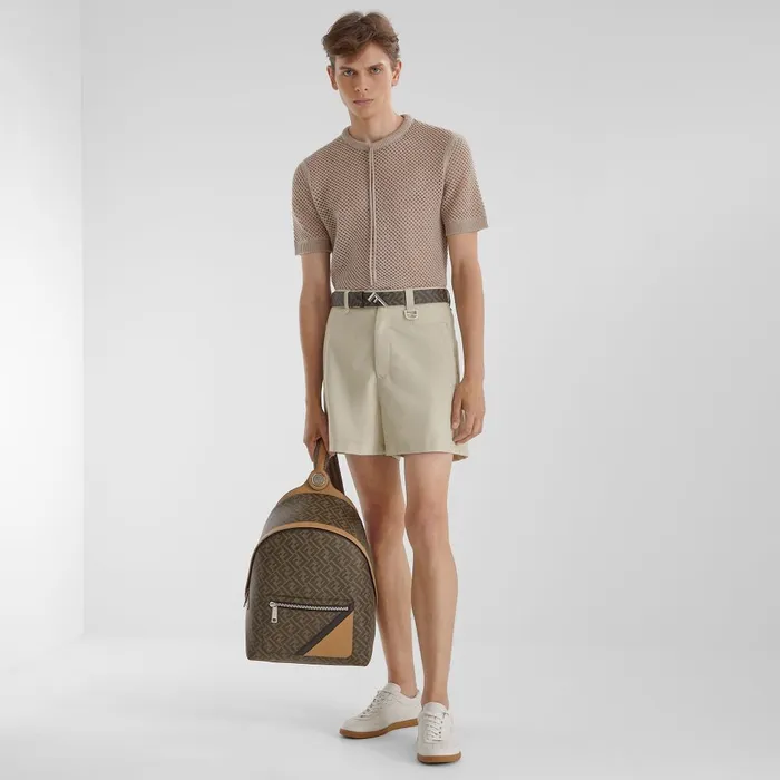 Fendi Belts Fendi Five Belt Brown FF Canvas Belt 8211 Men
