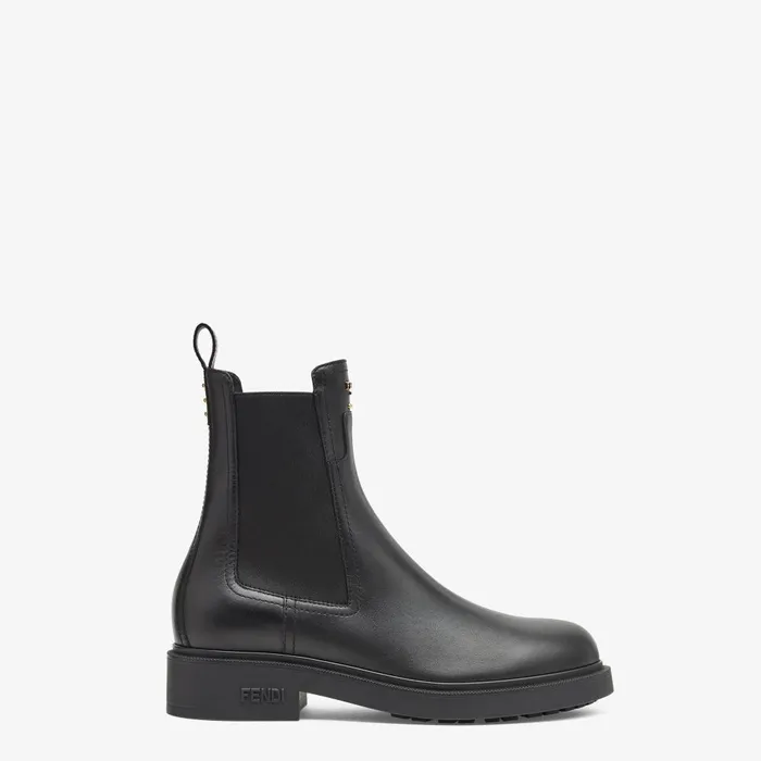 Fendi Boots and Ankle Boots Fendi Filo Black Leather Biker Boots 8211 Women