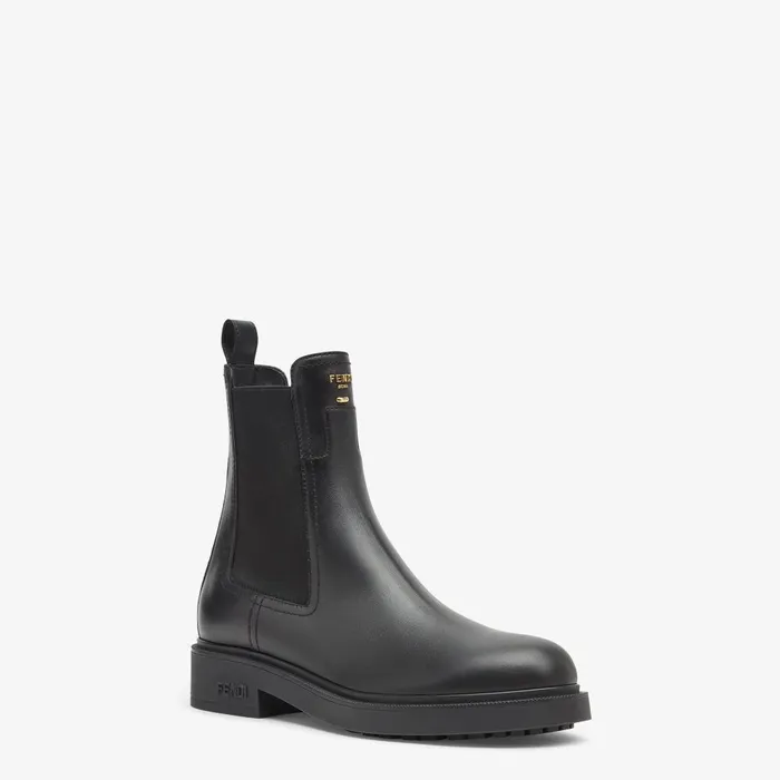 Fendi Boots and Ankle Boots Fendi Filo Black Leather Biker Boots 8211 Women