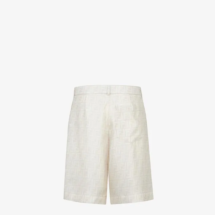 Fendi Coordinated Sets Bermudas White FF Silk Shorts 8211 Men