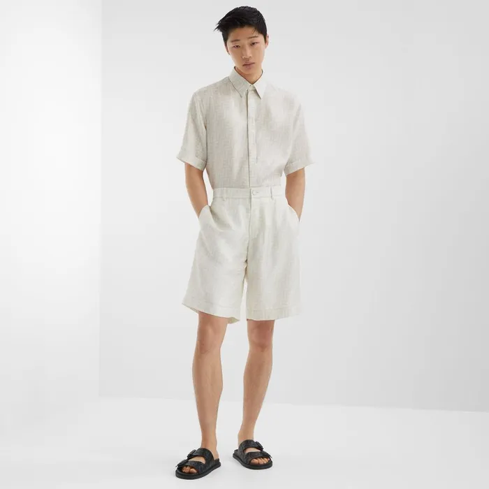Fendi Coordinated Sets Bermudas White FF Silk Shorts 8211 Men