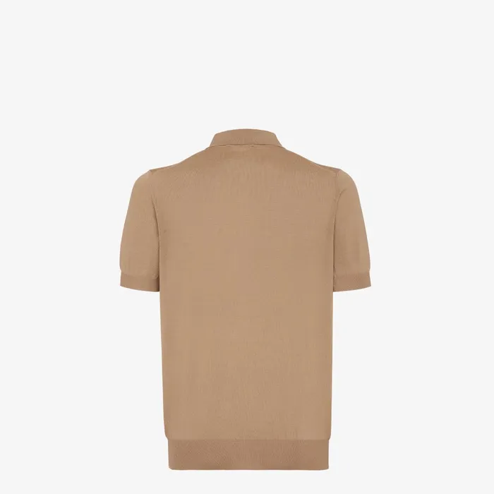 Fendi Coordinated Sets Polo Shirt Light Brown Wool Polo Shirt 8211 Men