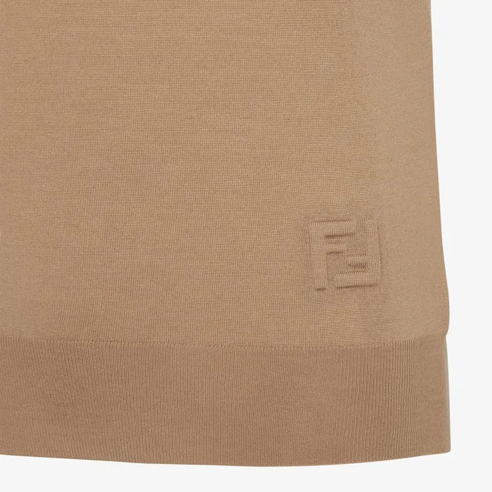 Fendi Coordinated Sets Polo Shirt Light Brown Wool Polo Shirt 8211 Men