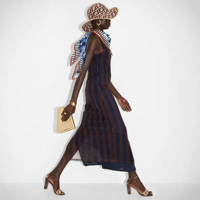 Fendi Dresses and Jumpsuits Dress Brown Pequin Tulle Dress 8211 Women