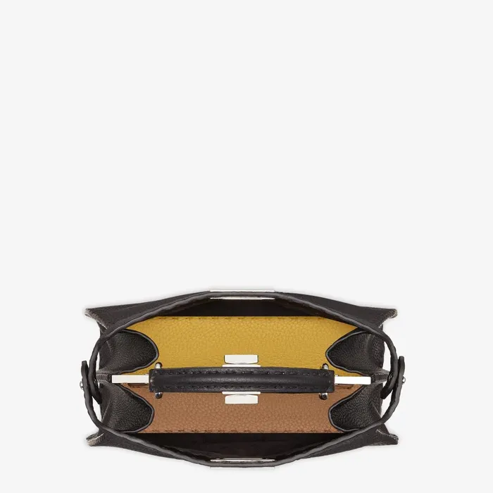 Fendi Essentials For Women Peekaboo ISeeU Small Black Selleria Bag With 1254 Handsewn Topstitches 8211 Women