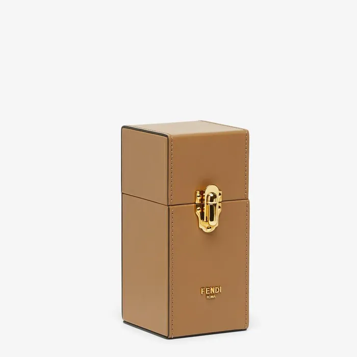 Fendi Fragrances Fragrance Trunk For One Bottle Travel Case In Beige Leather 8211 WomenMen