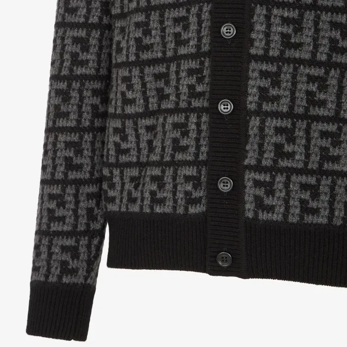 Fendi Knitwear Cardigan Black Cashmere Cardigan 8211 Men