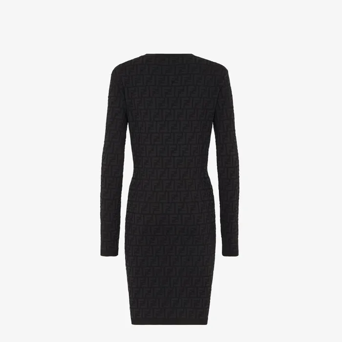 Fendi Knitwear Dress Black Viscose Dress 8211 Women