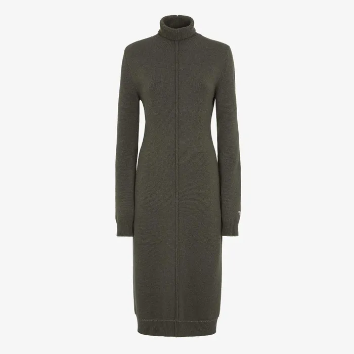 Fendi Knitwear Dress Dark Green Cashmere Dress 8211 Women
