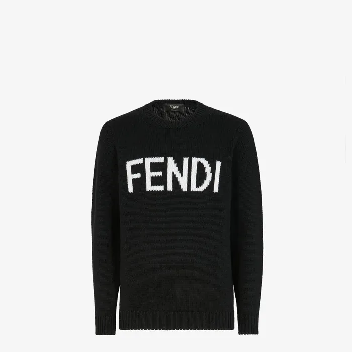 Fendi Knitwear Pullover Black Wool Sweater 8211 Men