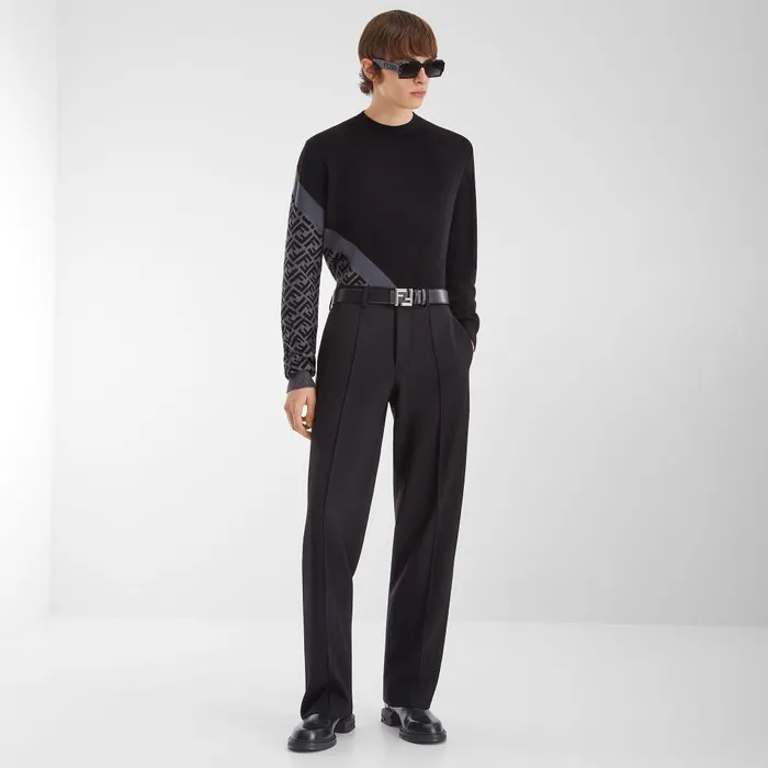 Fendi Knitwear Sweater Black Wool Sweater 8211 Men