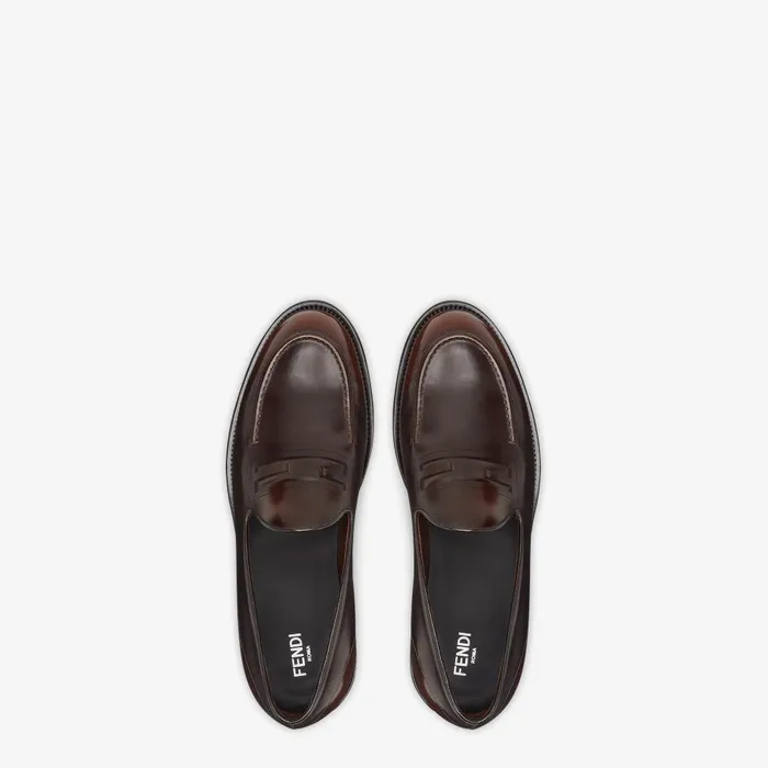 Fendi Loafers and Drivers Baguette Loafers Brown Leather Loafers 8211 Men